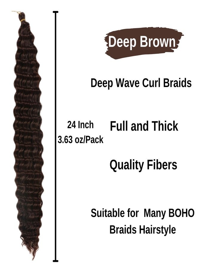 Leticia Dark Brown Braiding Hair Pre Stretched Color 4 Boho Hair for Braiding ez Braid Non Toxic Synthetic Crochet Boho Braids Deep Wave Curls Knotless Twist - Image 2
